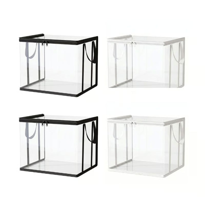 Large Clear Thick Plastic Storage Box with Hinged Lid