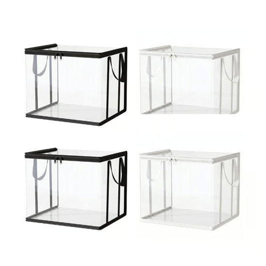 Large Clear Thick Plastic Storage Box with Hinged Lid