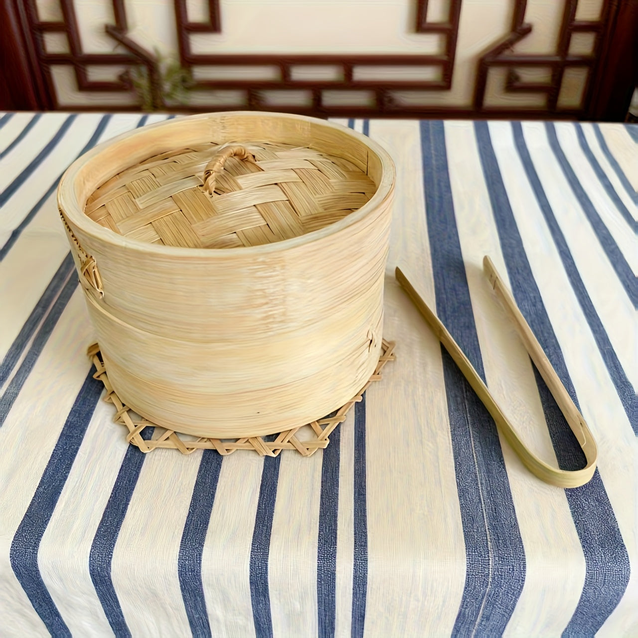 Bamboo Steamer Set for Dumplings, Pastries, Eggs, Vegetables, and Meat | Traditional Non-Electronic Steaming Basket for Diverse Foods