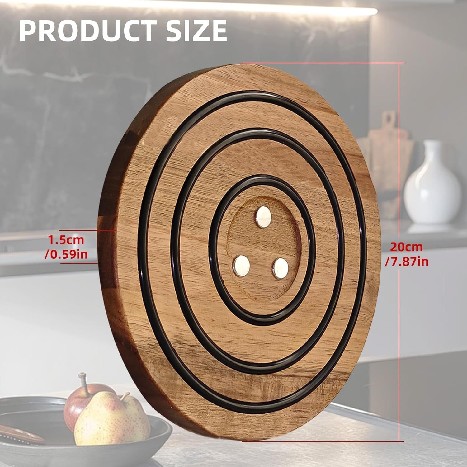 2025 Magnetic Wooden Trivets | Non-Slip Magnetic Pot Coasters and Holders for Hot Pots and Pans, 0.59inch Thick