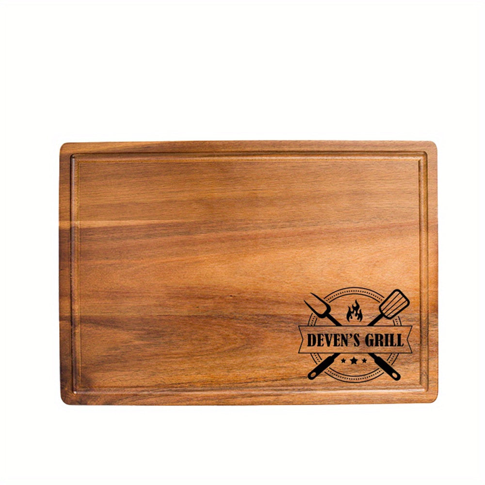 1pc Personalized Pizza Board, Solid Wood Double-Sided Chopping Board, BBQ Cutting Board, Food, Vegetables, Fruits, Steak and Meat Cutting Board, Customized Boyfriend Gift, Father'S Day Gift for Men, Thanksgiving\u002FChristmas\u002FBirthday Gift