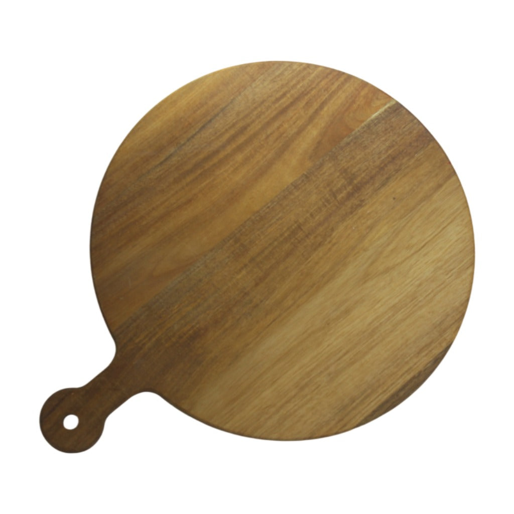 15-Inch Thick Acacia Wood Cutting Board With Handle | Natural Wood Grain, Ideal For Cheese, Deli Meats, Bread, And Fruit | Essential For Holiday Kitchen And Dining (Christmas, Thanksgiving, Valentine'S Day)