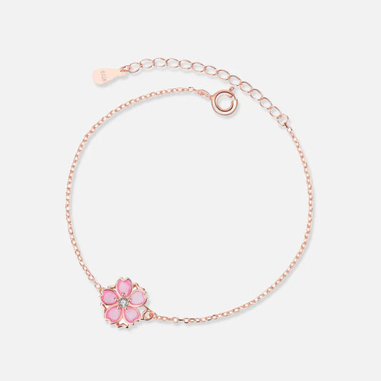 Thaya 925 Silver Rotating Cherry Blossom Bracelet