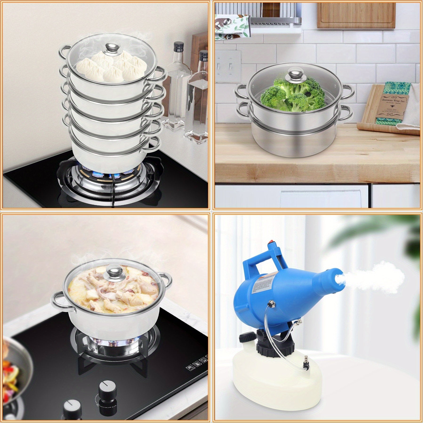 5-Tier 10.24inch Stainless Steel Steamer - Efficient Multi-Level Cooking for Home and Restaurant Use, steamer, easy to clean, suitable for steaming and cooking fish, shrimp, crab, rice, vegetables, steamed buns, soup, etc, on various stoves, such as