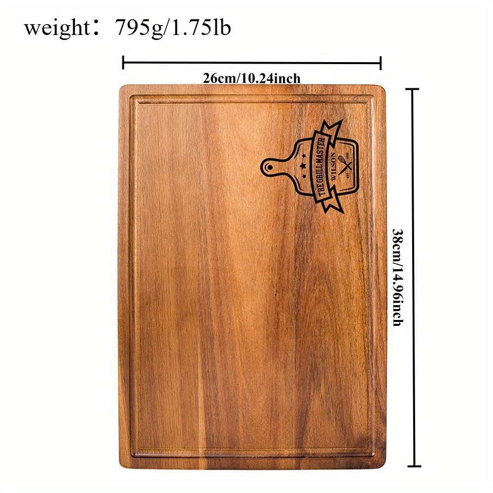 1pc Personalized Pizza Board, Solid Wood Double-Sided Chopping Board, BBQ Cutting Board, Food, Vegetables, Fruits, Steak and Meat Cutting Board, Customized Boyfriend Gift, Father'S Day Gift for Men, Thanksgiving\u002FChristmas\u002FBirthday Gift