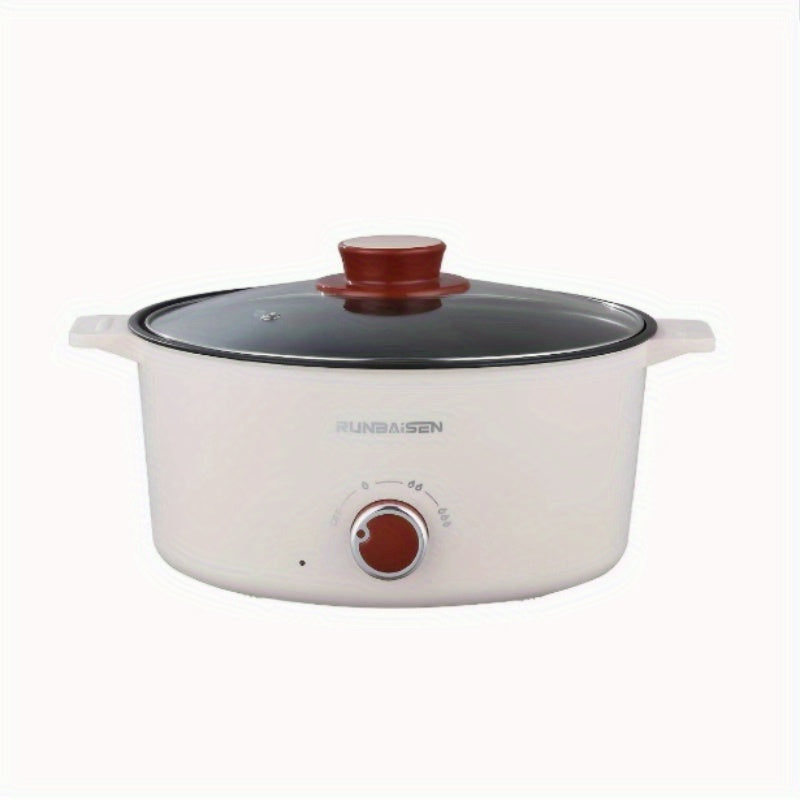 Large Capacity Electric Cooker with Multiple Functions, Including a Dip And Wok Feature with a Steamer. Designed for Home Or Apartment Use, It Operates on a US Plug with a Voltage Range of 110V-130V And Is Made from PP Material