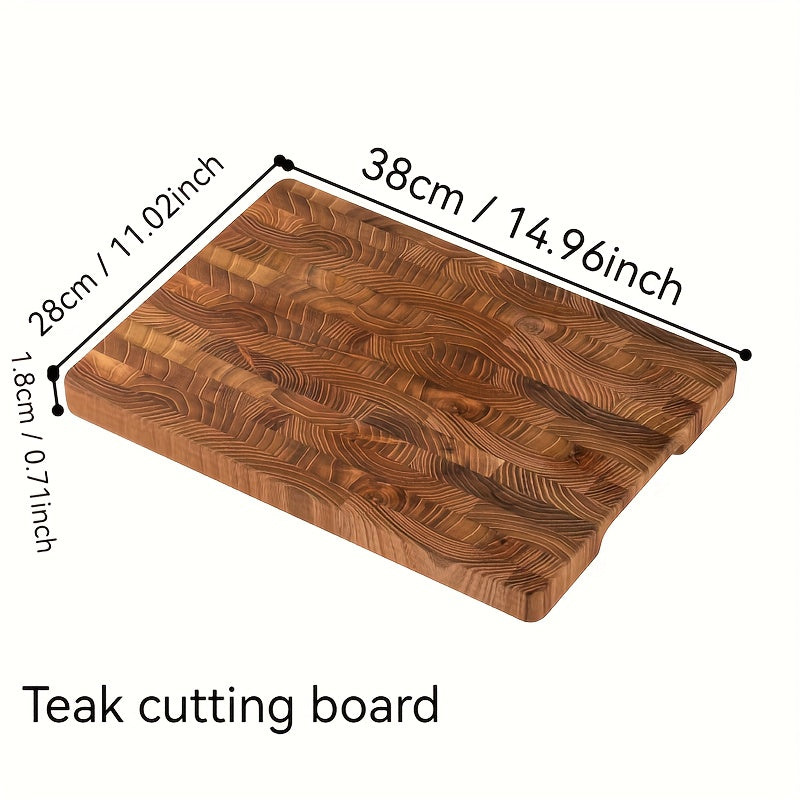 MIYORK | Large Teak MIYORK Large Teak Wood Chopping Board | End Grain Texture, Stand-Up Design for Easy Storage, Ideal for Meat, Vegetables, Fruits, Bread, and Cheese, Safe Essential for Kitchen