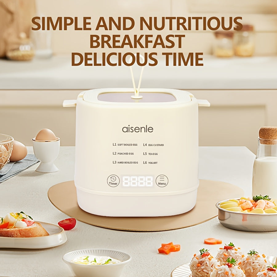 Multifunctional Electric Steamer with US Plug • Automatic Shut-Off Function • Compact Breakfast Appliance for Steaming Eggs