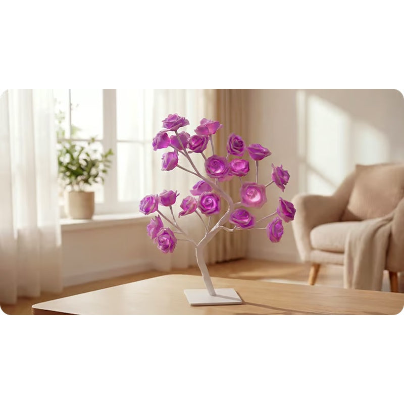 📢📢50% OFF！！⏰🌹Rose Flower Design Tree Night Light🌟