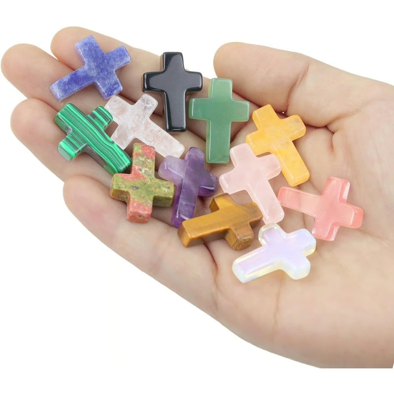 ✝️50 Piece Handmade Natural Crystal Crosses