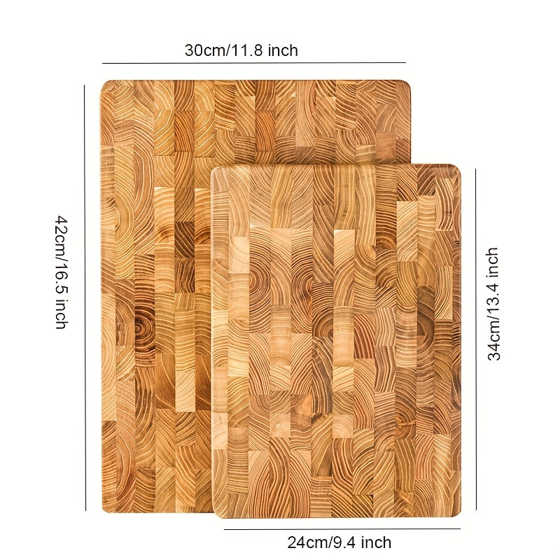 Large Teak Wood Cutting Board - 16.5X11.8 Inch Kitchen Chopping Board Featuring Concealed Handles, Sturdy Wooden Charcuterie Board Suitable for Meat, Vegetables, Fruits, Bread & Cheese, Elegant Kitchen Accessory, Made from Natural Teak