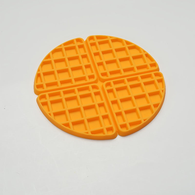 1pc Thickened Non-Slip Silicone Insulation Coaster & Pot Holder - Waffle & Heart Pattern Heatproof Pads, Square Kitchen Stove Burn for Hot Pots, Pans, Dishes ( for \u002F \u002F Metal)