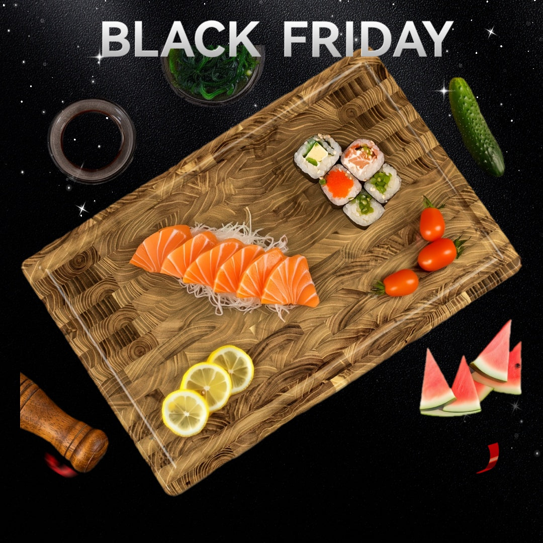 High-End Extra Large Thick Heavy Duty Teak End Grain Cutting Boards for Kitchen, Large Wood Chopping Board with Hidden Handles, Wooden Charcuterie Board for Meat, Vegetables, Fruits, Bread, Cheese