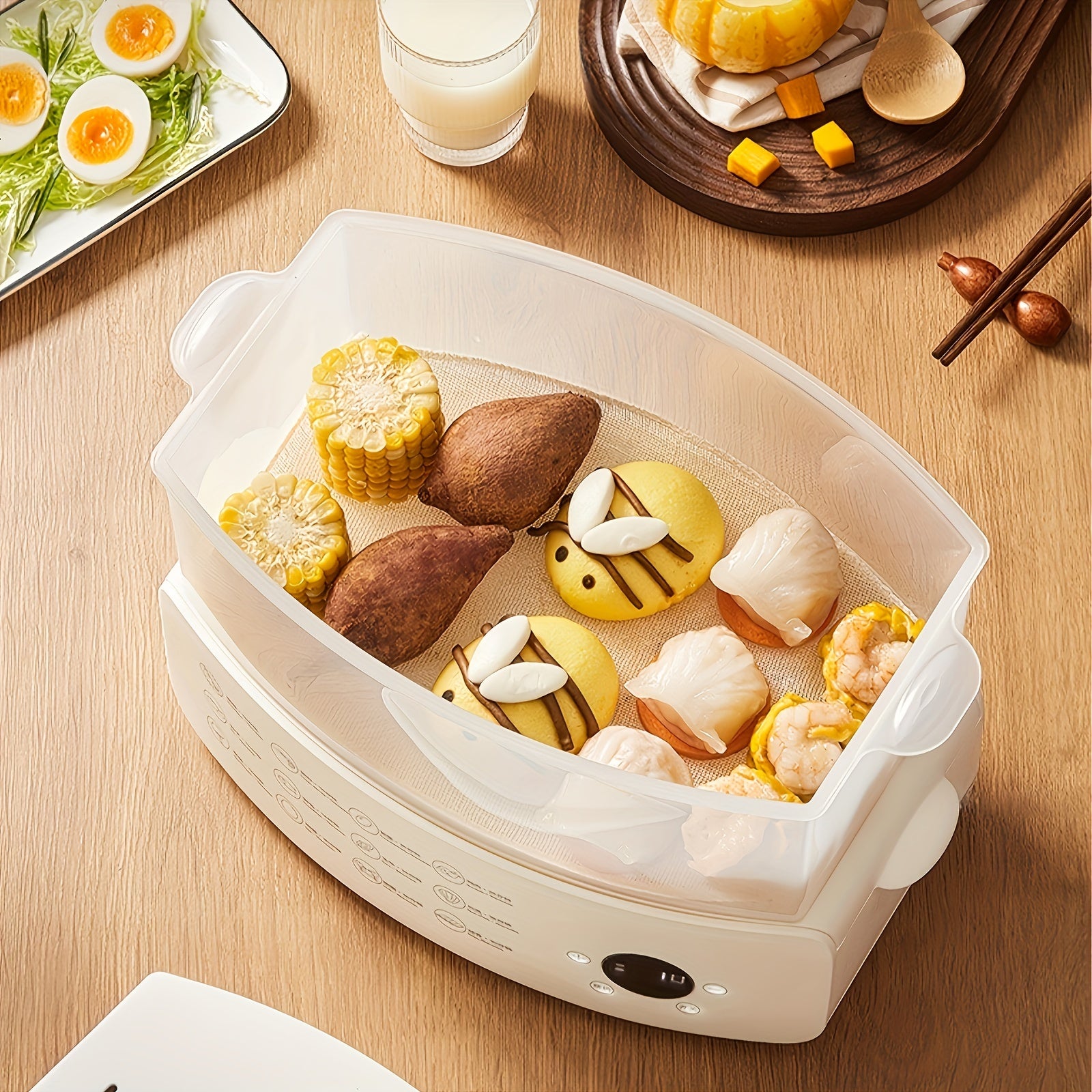 3-Tier Digital Steamer 3-Tier Digital Steamer with Auto Shutoff & Timer | Fast, Healthy Cooking for Vegetables, Meats & Grains | Stackable Baskets | 110-130V US Plug