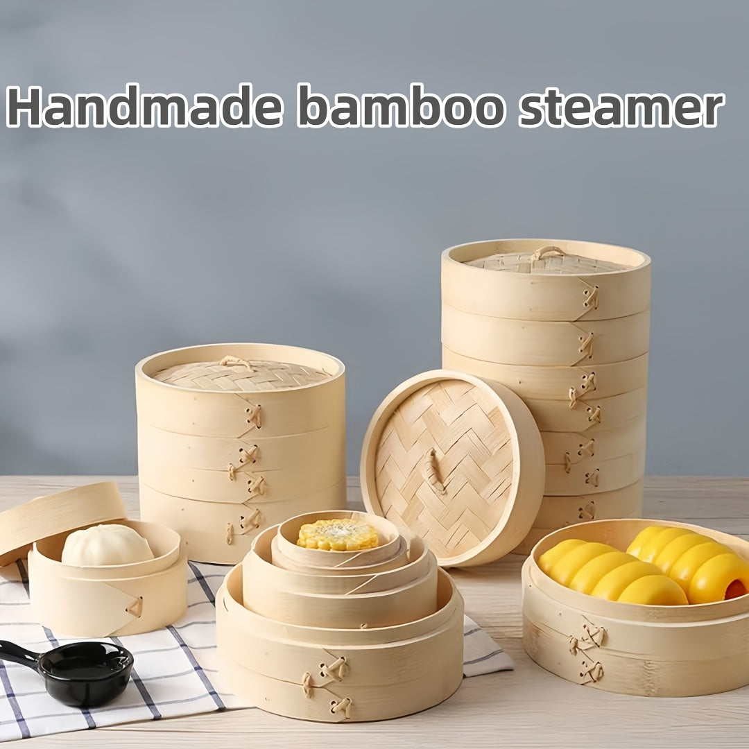 Two Sizes Of Bamboo Steamers Steamed Seafood Steamed Egg Steamed Steamers Deepened And Raised Little Dragon Buns Steamed Small Mantou Steamed Domestic And Commercial Steamers