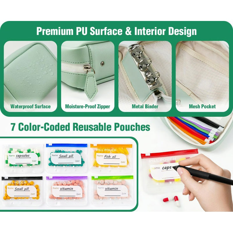 🔥💊A8 Waterproof Pill Case Set – For 7 to 14 days of medication & vitamins 💧Waterproof & shatterproof