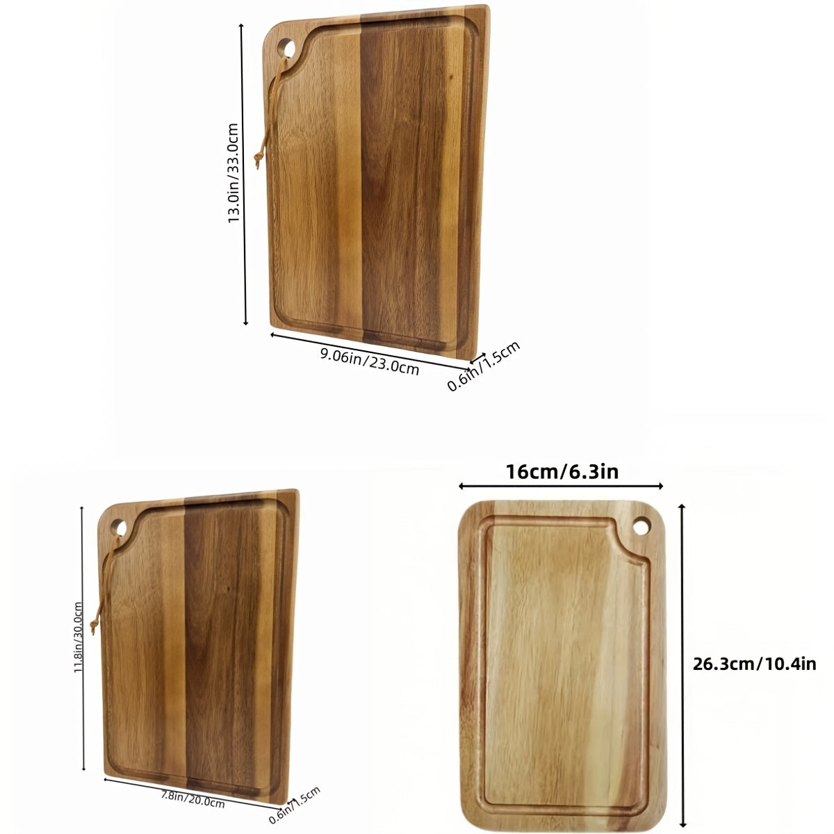 3pcs Wooden Cutting Boards Set | -Grade, Multi-Functional with Juice Groove Design, Ideal for Meat, Bread, Cheese, Fruits, Vegetables | Great for Christmas, Easter, Hanukkah, Thanksgiving