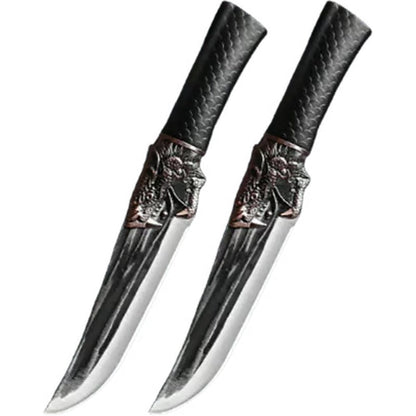 🔪Bone-cutting knife with dragon decoration and scabbard🍽️