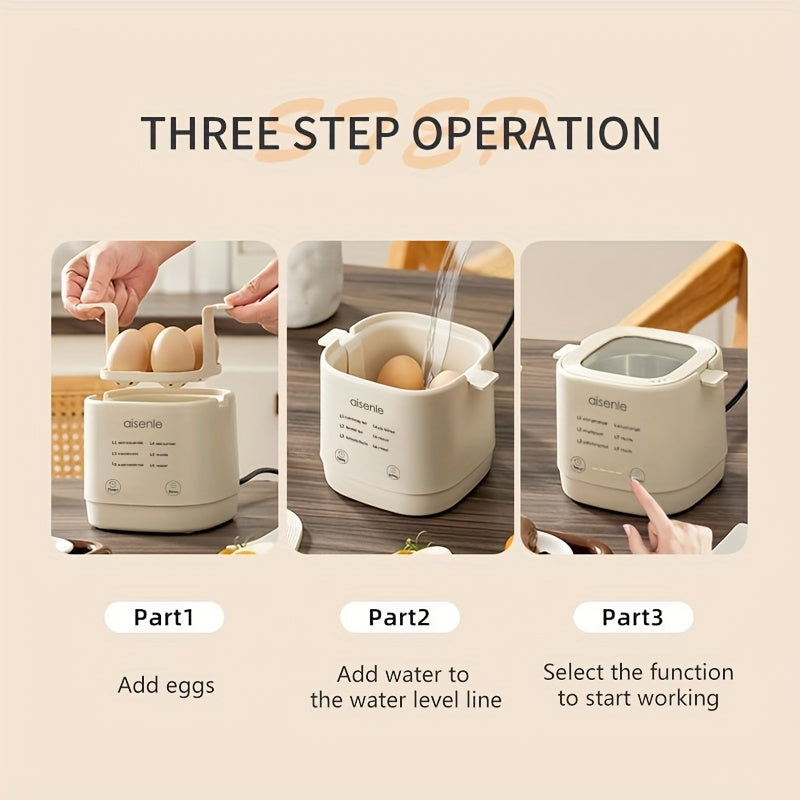 Multifunctional Electric Steamer with US Plug • Automatic Shut-Off Function • Compact Breakfast Appliance for Steaming Eggs