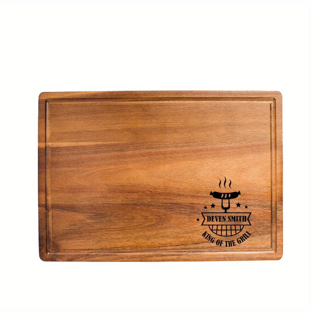 1pc Personalized Pizza Board, Solid Wood Double-Sided Chopping Board, BBQ Cutting Board, Food, Vegetables, Fruits, Steak and Meat Cutting Board, Customized Boyfriend Gift, Father'S Day Gift for Men, Thanksgiving\u002FChristmas\u002FBirthday Gift