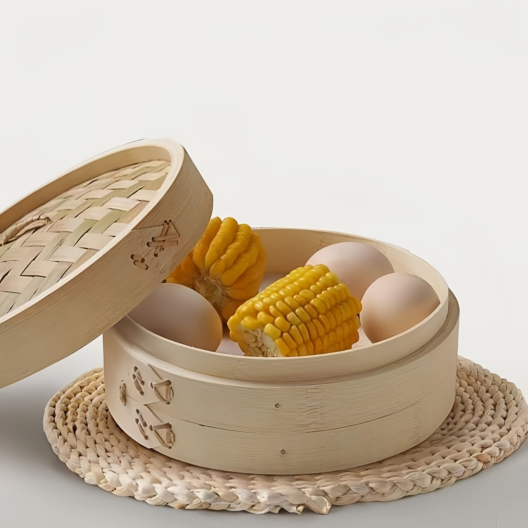 Two Sizes Of Bamboo Steamers Steamed Seafood Steamed Egg Steamed Steamers Deepened And Raised Little Dragon Buns Steamed Small Mantou Steamed Domestic And Commercial Steamers