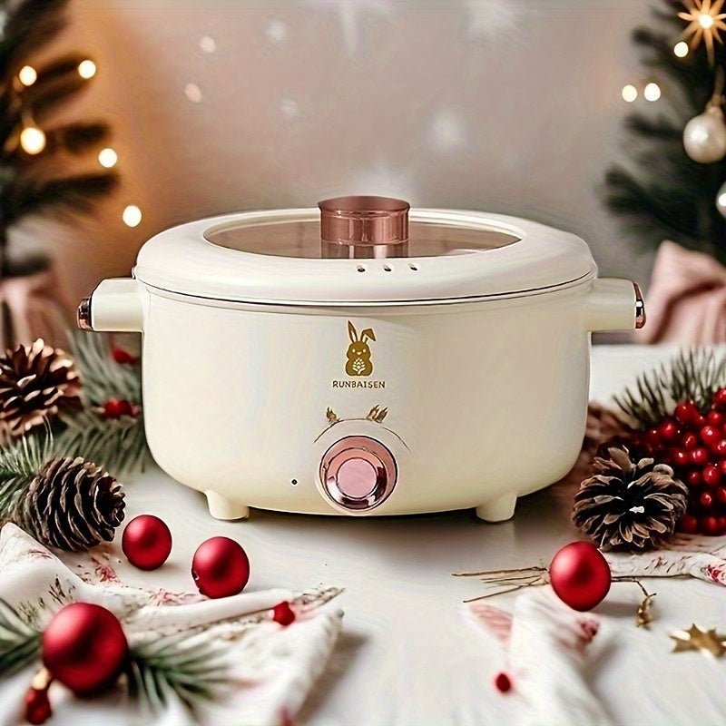 Large Capacity Electric Cooker with Multiple Functions, Including a Dip And Wok Feature with a Steamer. Designed for Home Or Apartment Use, It Operates on a US Plug with a Voltage Range of 110V-130V And Is Made from PP Material