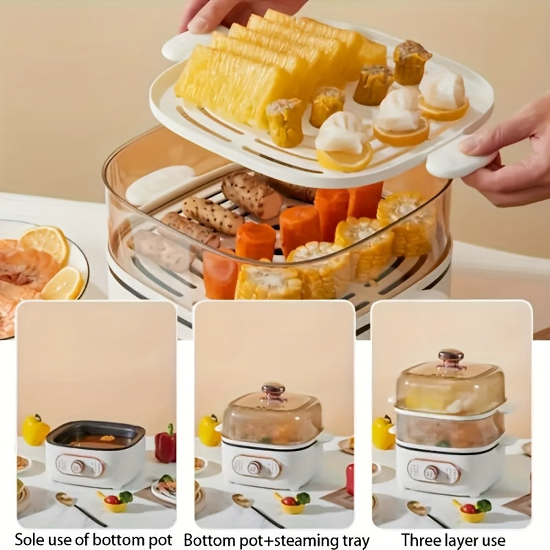 2-Tier Multifunctional Electric Steamer & Hot Pot 2-in-1(Note:stainless Steel Steaming Rack Version Is Currently Sold Out. We Will Ship The PP Steaming Rack Version Instead. Please Make Your Purchase Decision Accordingly)