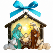 Christmas scene Jesus  pendant-natural art