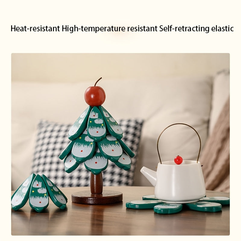 3-Pack Wooden Tree Tripod Trivet - Heat-Resistant Pot Holder, Durable Kitchen Accessory For Hot Dishes, Teapots, Jewelry Display. Solid Wood Design With Sturdy Base. Ideal For Home, Restaurant, Or As Decorative Ornament For Christmas Trees.