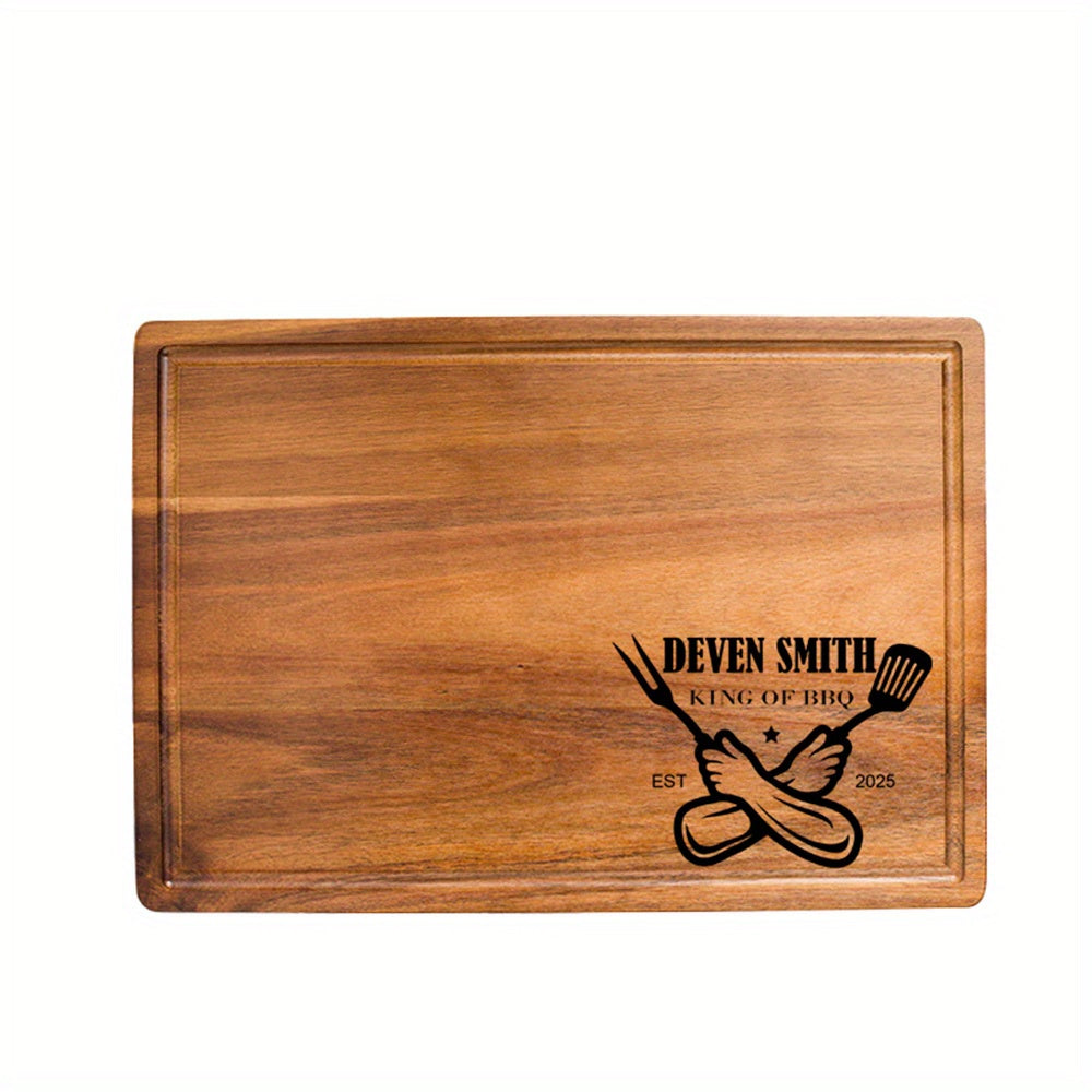 1pc Personalized Pizza Board, Solid Wood Double-Sided Chopping Board, BBQ Cutting Board, Food, Vegetables, Fruits, Steak and Meat Cutting Board, Customized Boyfriend Gift, Father'S Day Gift for Men, Thanksgiving\u002FChristmas\u002FBirthday Gift