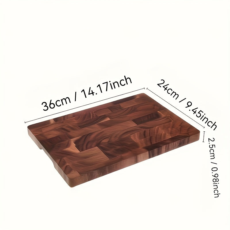 1pc Acacia Wood Cutting Board, 16.54x11.81x0.98inch, Serrated Edge for Slicing, Easy to Store and Clean, Ideal for a Family of Three, Perfect Kitchen Gift for Home Chefs