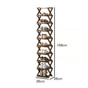 Durable Foldable Bamboo Shoe Rack