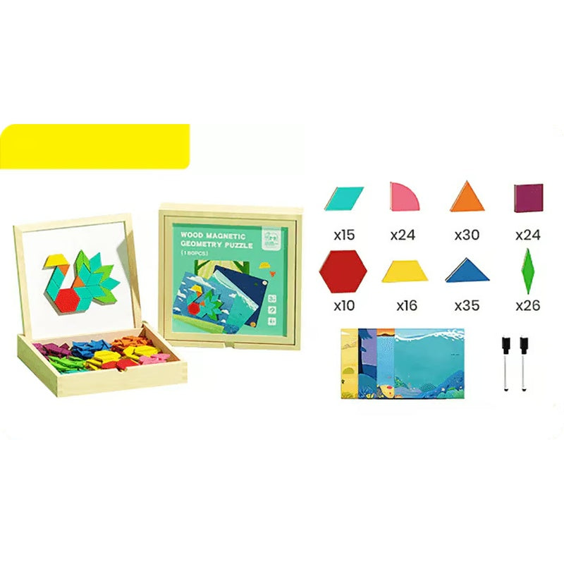 🎁Early Christmas Sale 50% OFF🔥Wooden Magnetic Pattern Block Puzzle Set🧩