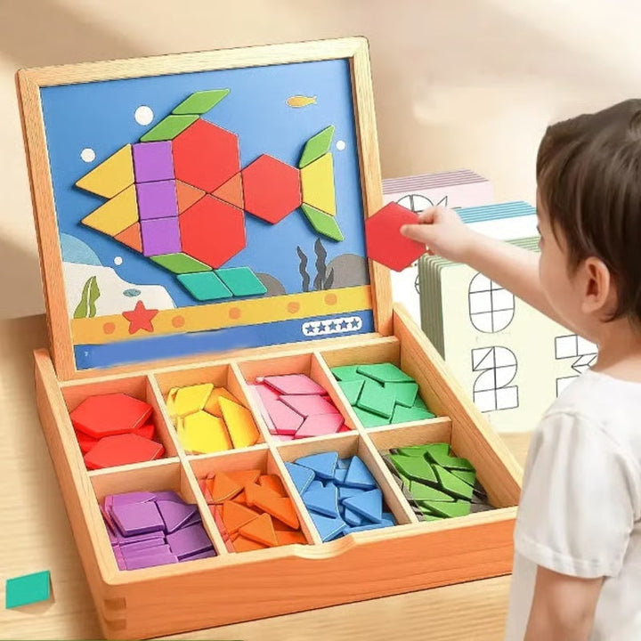 🎁Early Christmas Sale 50% OFF🔥Wooden Magnetic Pattern Block Puzzle Set🧩