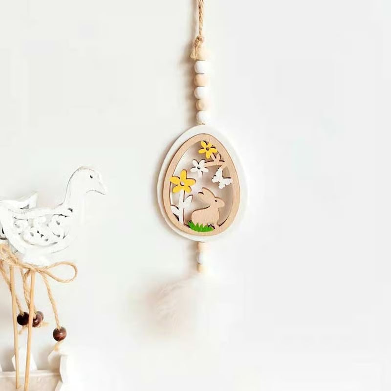 Easter Egg Feather Pendant