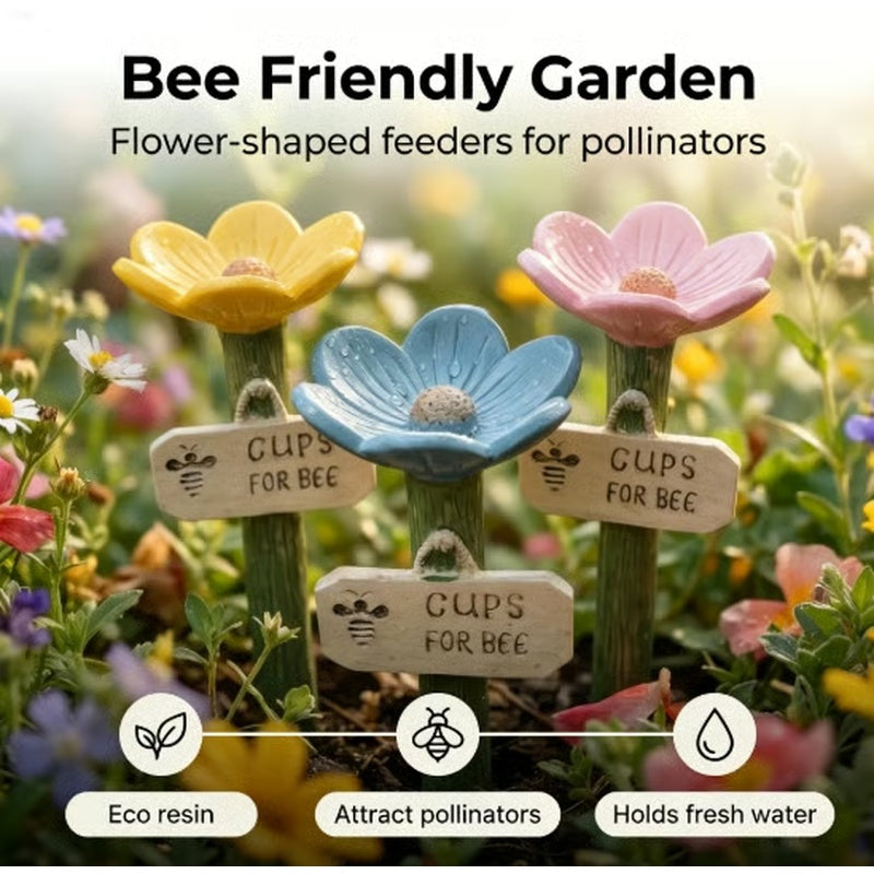 🌸Flower-shaped resin bee watering station🐝💧