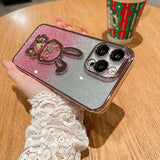 Gradient Glitter Quicksand Rabbit Case Cover for Iphone