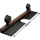 Walnut Bathroom Kitchen Suction Cup Shelf