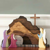 Jesus Tomb Easter Scene Wooden Decoration Style 1