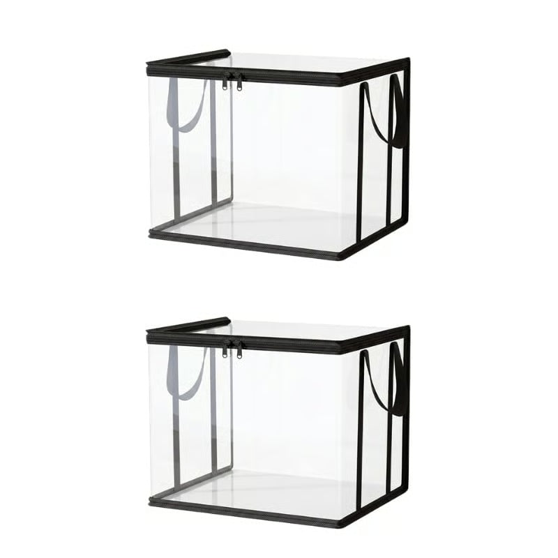 Large Clear Thick Plastic Storage Box with Hinged Lid
