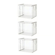 Large Clear Thick Plastic Storage Box with Hinged Lid