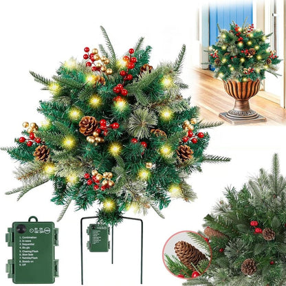 Lighted Artificia Christmas Pots