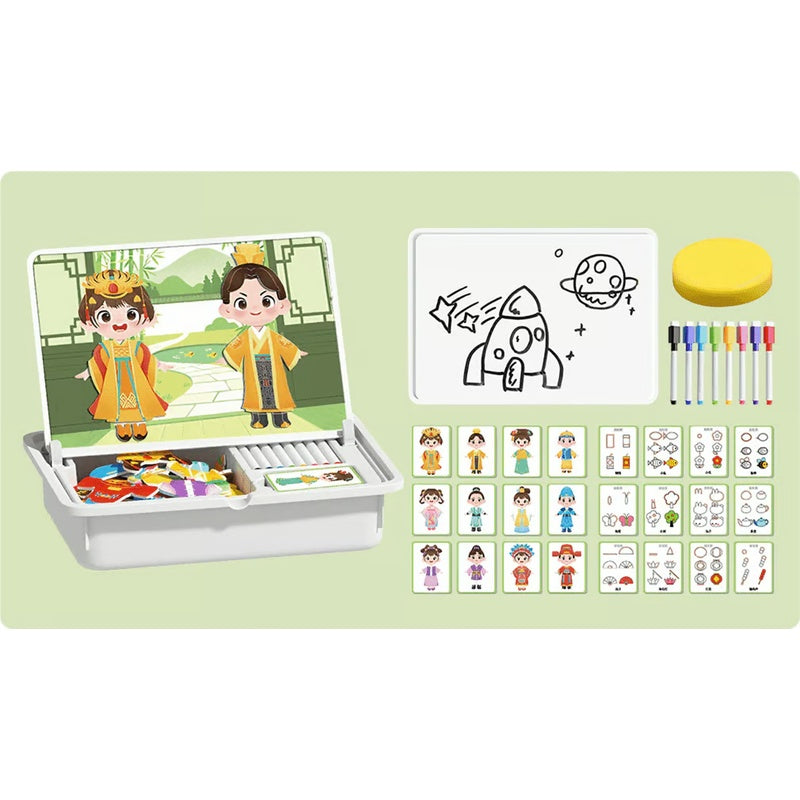 Magnetic Puzzles Face Dress Up Travel Game Double Side Preschool Educational Learning Toy for Kids