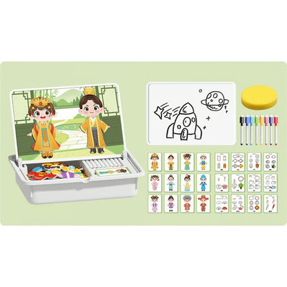 Magnetic Puzzles Face Dress Up Travel Game Double Side Preschool Educational Learning Toy for Kids
