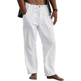 Men S Linen Beach Casual Loose Fitting Pants