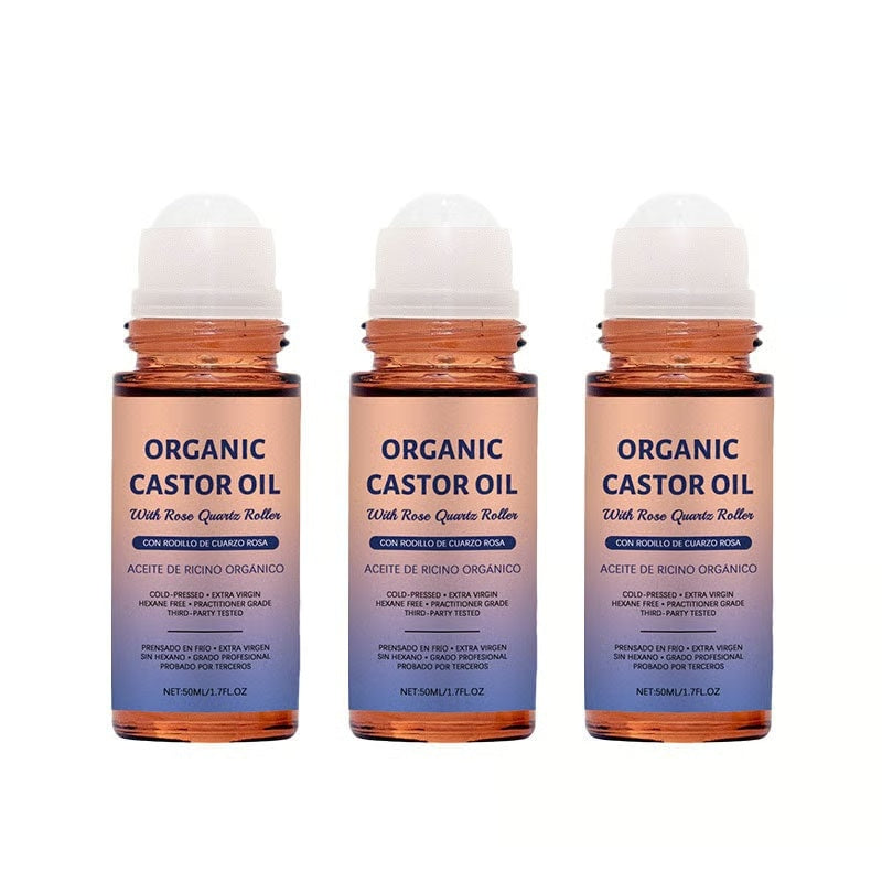 Organic Golden Castor Oil Roll-On with Rose Quartz
