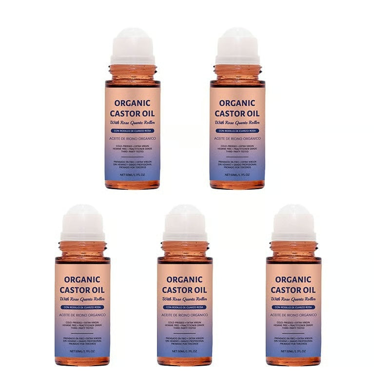 Organic Golden Castor Oil Roll-On with Rose Quartz
