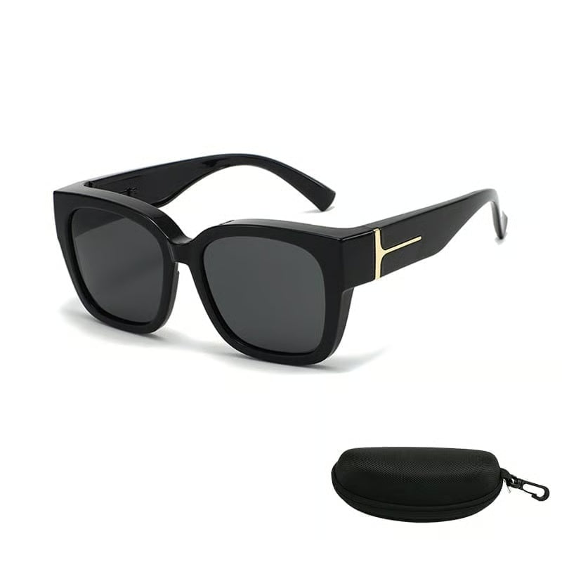 Polarized Square Sunglasses with Wrap-Around Design