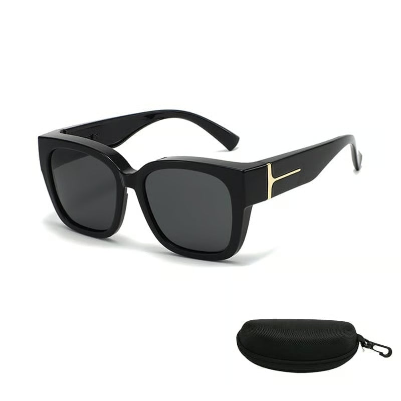 Polarized Square Sunglasses with Wrap-Around Design